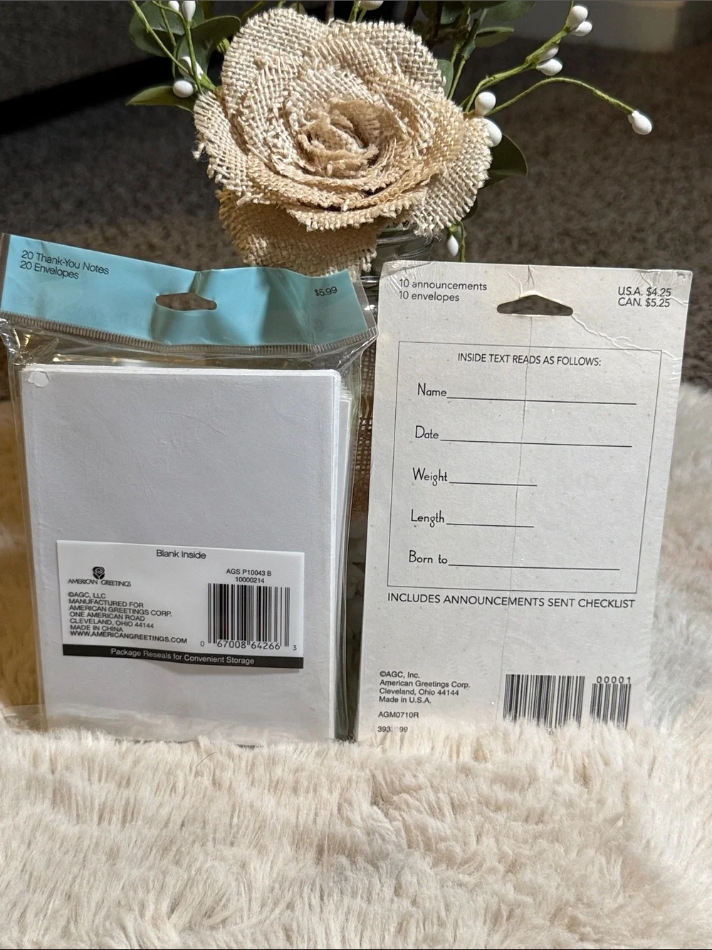 ✨American Greetings Bundle Of JoY Baby Announcement and Thank-You Card Packs✨